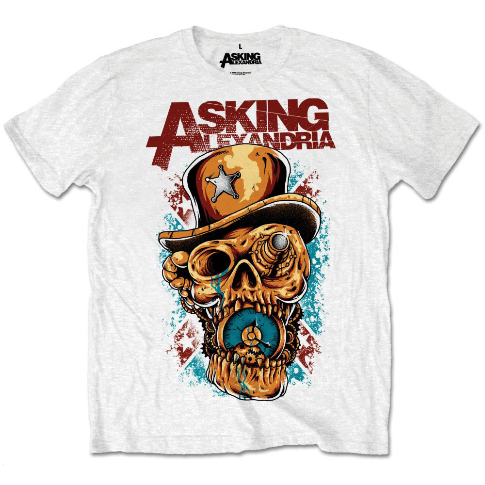 Asking Alexandria - Stop The Time / White / Unisex T Shirt